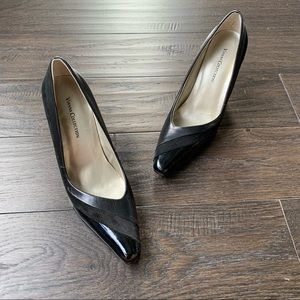 Vianni Collection Size 7 Black Leather 4 Inch High Heels